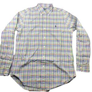 Ralph Lauren‎ Shirt Mens S Multicolor Madras Plaid Preppy Button Down Custom FIt
